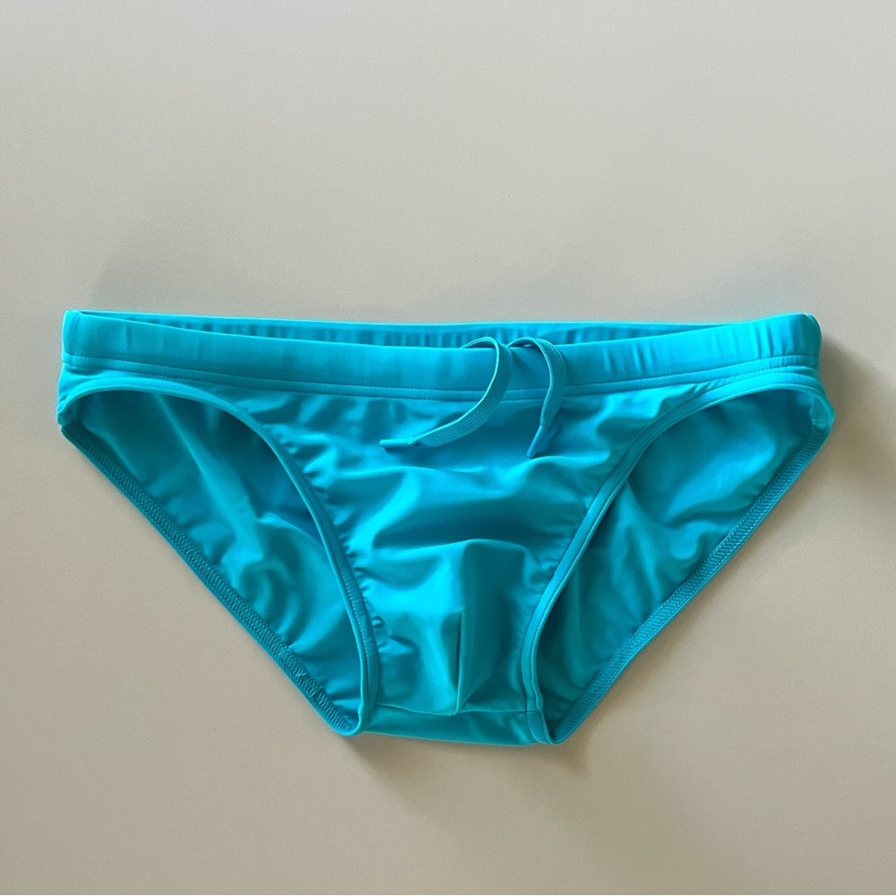 Vibrant Aqua Blue Bikini swim briefs.